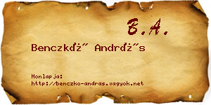 Benczkó András névjegykártya